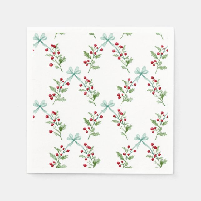 Frohe Weihnachtsmuster Napkins | Feiertag Serviette (Vorderseite)