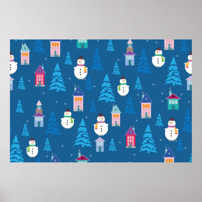 Frohe Weihnachtsmuster Poster (Vorne)