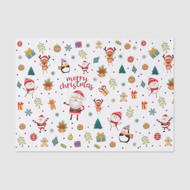 Frohe Weihnachtsmuster Seidenpapier (Vorderseite)