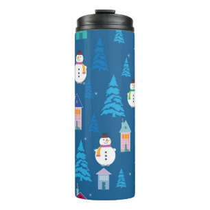 Frohe Weihnachtsmuster Thermosbecher