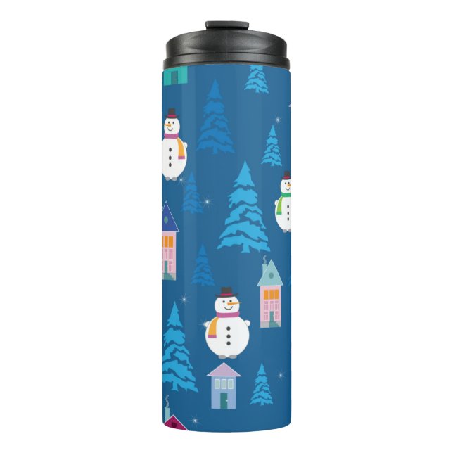 Frohe Weihnachtsmuster Thermosbecher (Vorderseite)