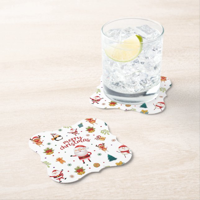 Frohe Weihnachtsmuster Untersetzer (Vor Ort)