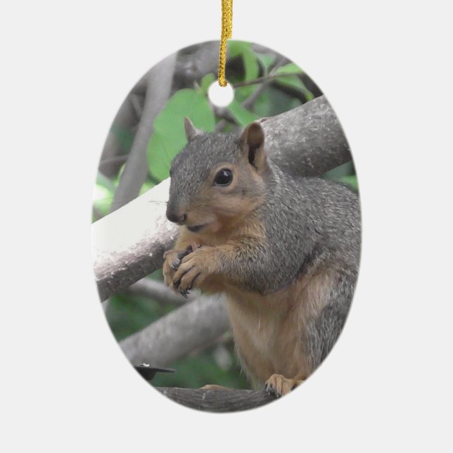 Frohe Weihnachtsmutter Funny Eichhörnchen Keramik Ornament (Vorne)