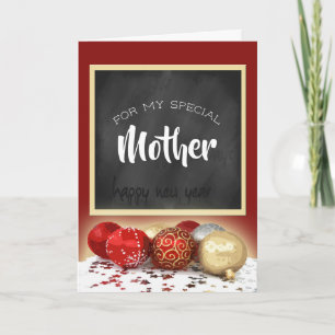 Frohe Weihnachtsmütterchen - Tafel und Ornamente Feiertagskarte