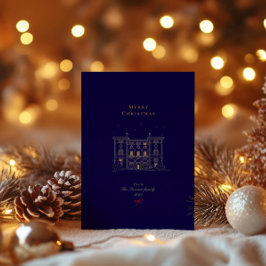 Frohe Weihnachtsnacht & Gold Stilvolle Chic Folien Feiertagskarte