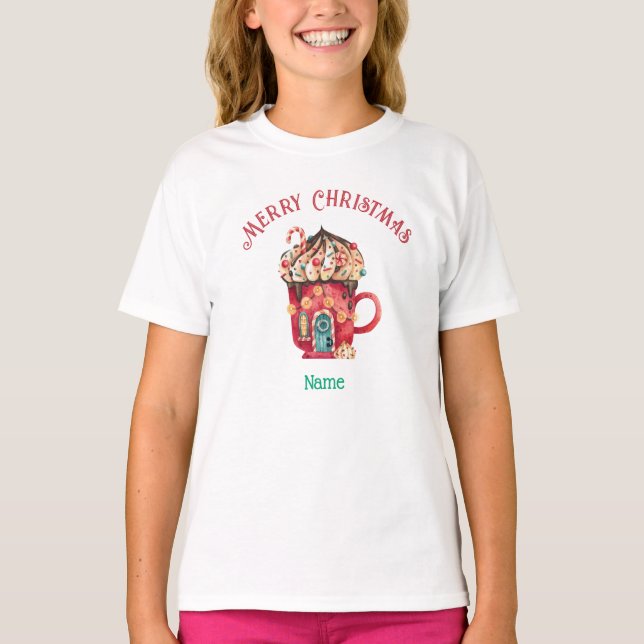 Frohe Weihnachtsnamen Süßigkeiten Haus, Jugend XS  T-Shirt (Vorderseite)