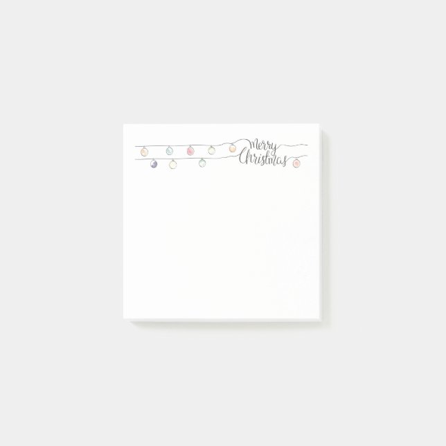 Frohe Weihnachtsnoten mit Lichtern Post-it Klebezettel (Vorderseite)
