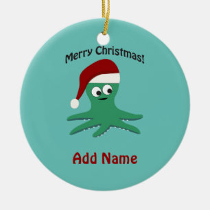 Frohe Weihnachtsoktopus Keramik Ornament