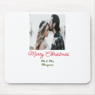 Frohe Weihnachtspaar Foto geben Namen glücklichen Mousepad