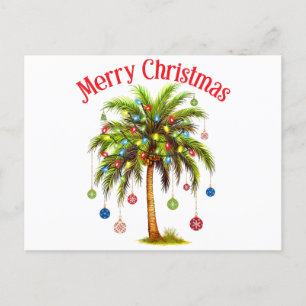 Frohe Weihnachtspalme Tree Light Hawaiian Tropical Feiertagspostkarte