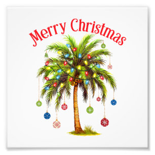 Frohe Weihnachtspalme Tree Light Hawaiian Tropical Fotodruck
