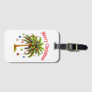 Frohe Weihnachtspalme Tree Light Hawaiian Tropical Gepäckanhänger