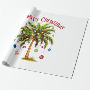 Frohe Weihnachtspalme Tree Light Hawaiian Tropical Geschenkpapier