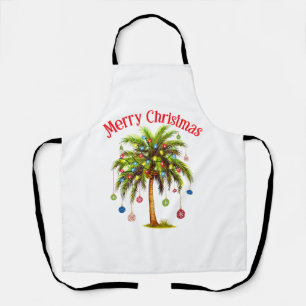 Frohe Weihnachtspalme Tree Light Hawaiian Tropical Schürze