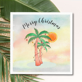 Frohe Weihnachtspalmen Bäume Napkins Serviette