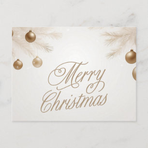 Frohe Weihnachtspastel Gold Ornamente Feiertagspostkarte