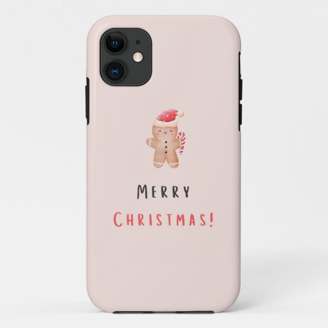 Frohe Weihnachtspastel Pink Gingerbread Case-Mate iPhone Hülle (Rückseite)