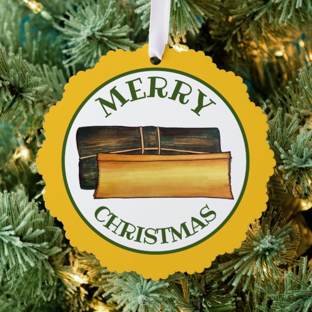 Frohe Weihnachtspasteles Puerto Rico Banana Cakes Ornament Karte (Insitu (Baum))