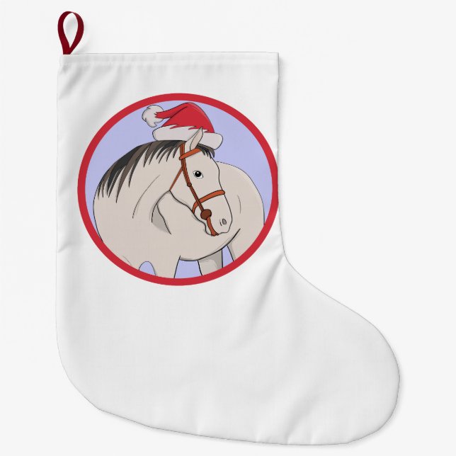 Frohe Weihnachtspferde Großer Weihnachtsstrumpf (Vorderseite)