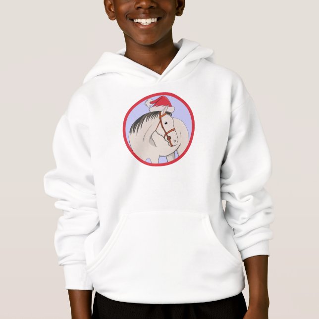 Frohe Weihnachtspferde Hoodie (Vorderseite)