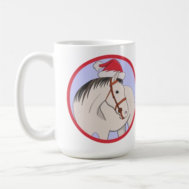 Frohe Weihnachtspferde Kaffeetasse (Links)