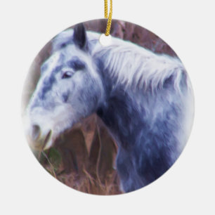 Frohe Weihnachtspferde Keramikornament