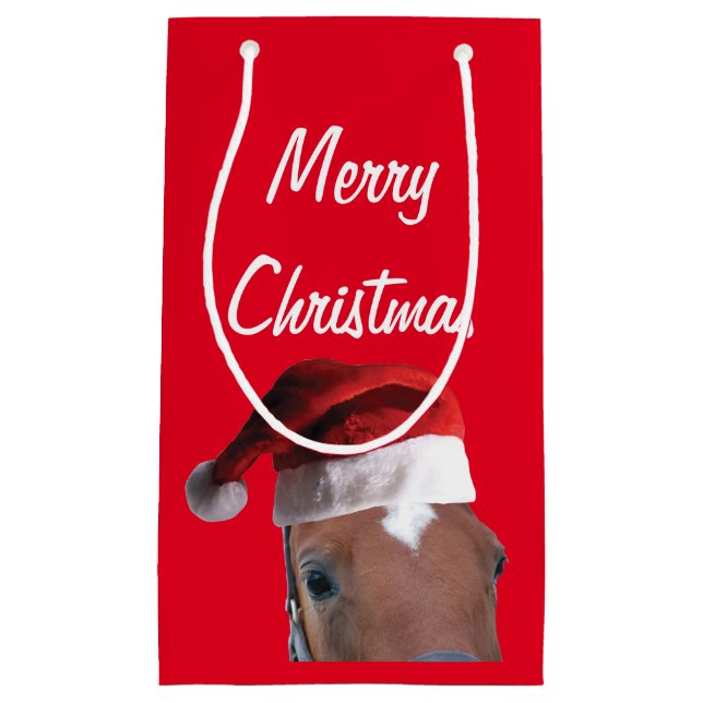 Frohe Weihnachtspferde Kleine Geschenktüte (Vorderseite)