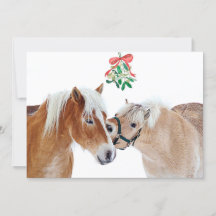 Frohe Weihnachtspferde Mistletoe Equine Niedlich P