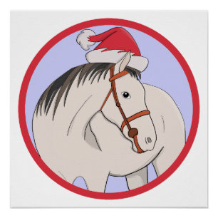 Frohe Weihnachtspferde Poster