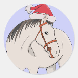 Frohe Weihnachtspferde Runder Aufkleber
