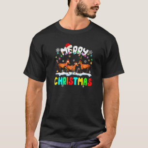 Frohe Weihnachtspferde Weihnachtsmannmütze Xmas Li T-Shirt