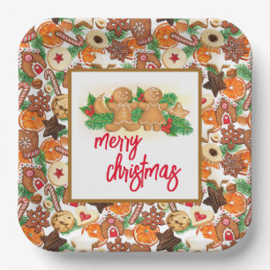 Frohe Weihnachtsplätzchen Pappteller