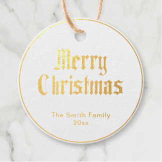 Frohe Weihnachtspoinsettia Foil Gift Tag
