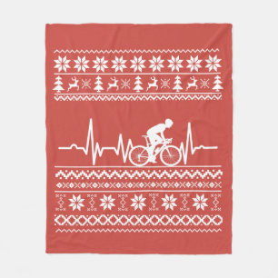 Frohe Weihnachtspulli auf dem Fahrrad Fleecedecke