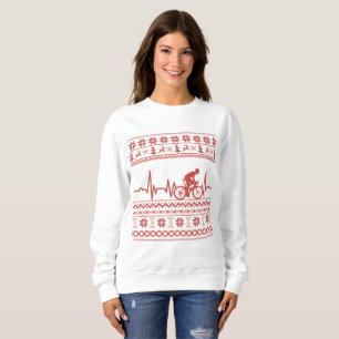 Frohe Weihnachtspulli auf dem Fahrrad Sweatshirt