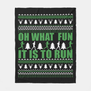 Frohe Weihnachtspullover Laufstrecke Fleecedecke