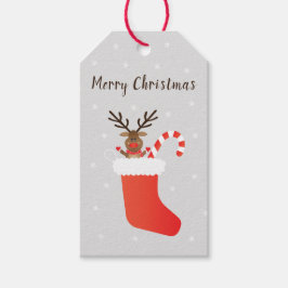 Frohe Weihnachtsreiniger in einem Strumpf Geschenkanhänger