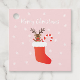 Frohe Weihnachtsreiniger in einem Strumpf Geschenkanhänger