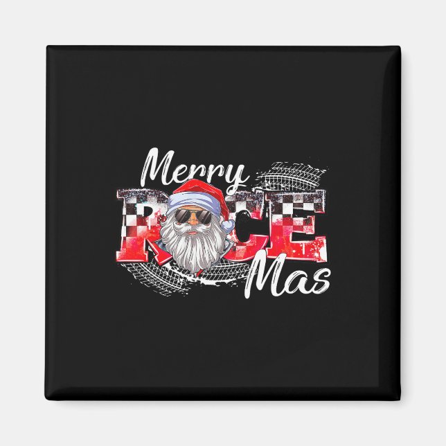 Frohe Weihnachtsrennen Car Xmas Racing Weihnachtsm Magnet (Vorne)