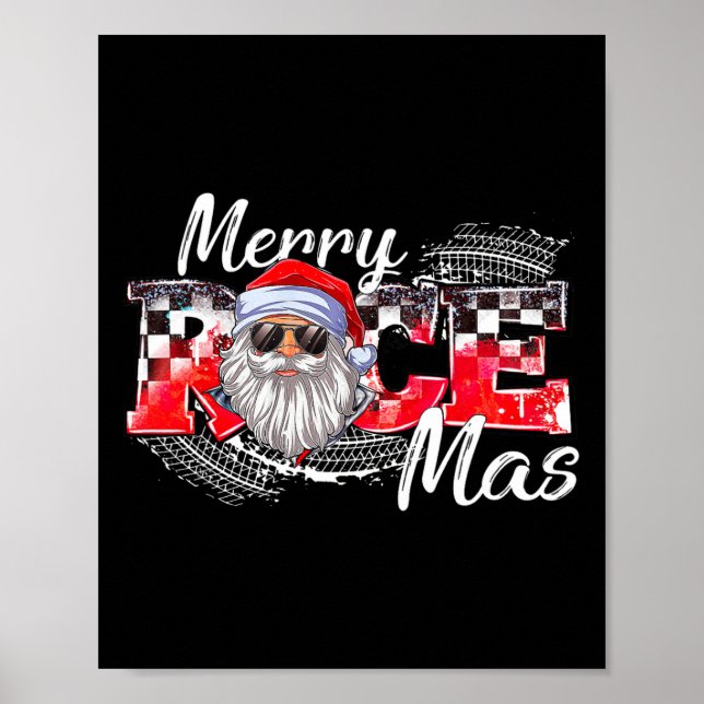 Frohe Weihnachtsrennen Car Xmas Racing Weihnachtsm Poster (Vorne)