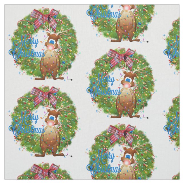 Frohe Weihnachtsrentiere Stoff (Muster)