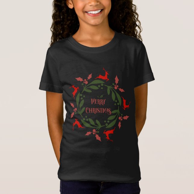 Frohe Weihnachtsrinder T-Shirt (Vorderseite)