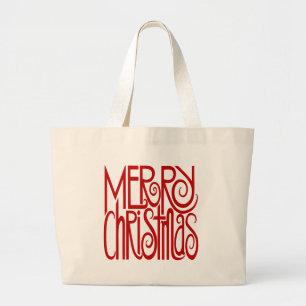 Frohe Weihnachtsrot-Tasche Jumbo Stoffbeutel