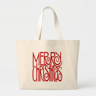 Frohe Weihnachtsrot-Tasche Jumbo Stoffbeutel