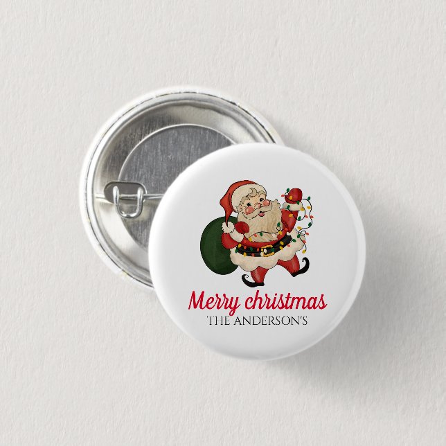 Frohe Weihnachtssanta Button (Vorne & Hinten)