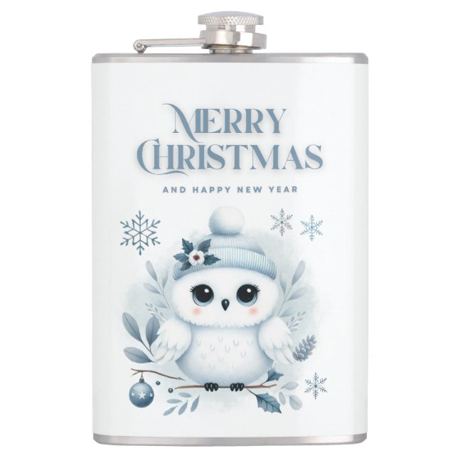 Frohe Weihnachtsschale Flachmann (Vorderseite)