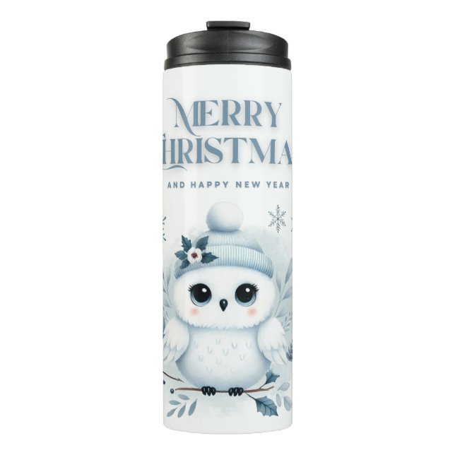 Frohe Weihnachtsschale Thermosbecher (Vorderseite)