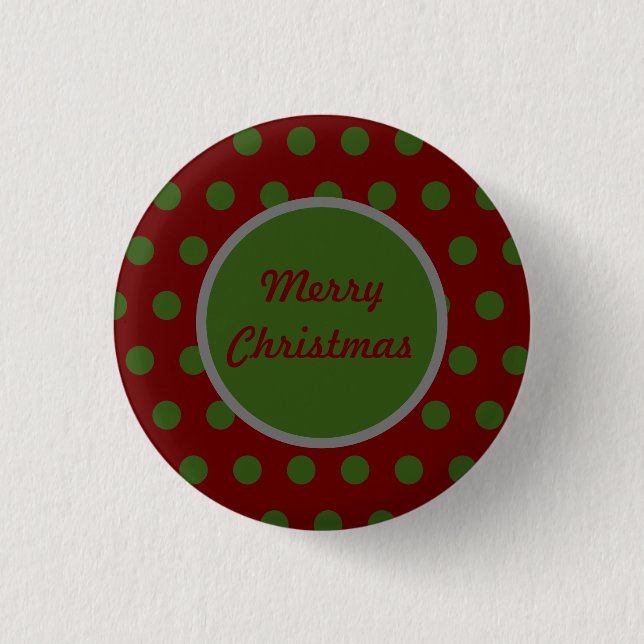 Frohe Weihnachtsschaltfläche (Maroon & Hunter) Button (Vorderseite)