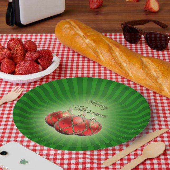 Frohe Weihnachtsscheibe Pappteller (Picknick)