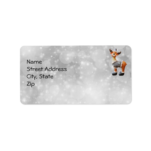 Frohe Weihnachtsschlange mit einem Hut Adressaufkleber (Vorne)